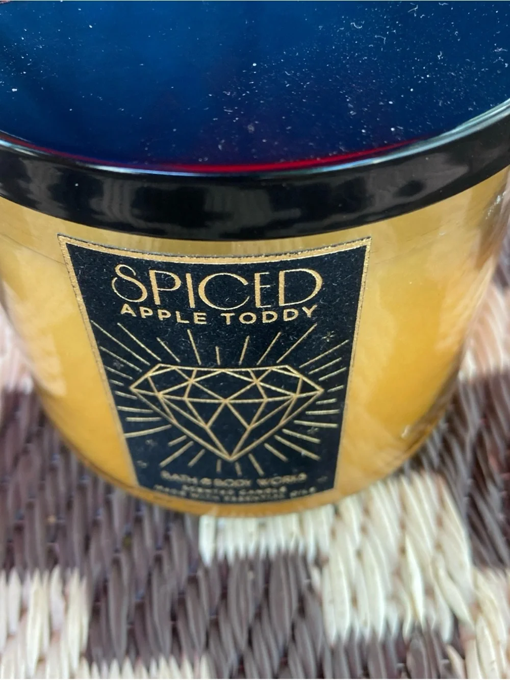 Bath & Body Works Spiced Apple Toddy Jar Candle - Yellow with Black Lid